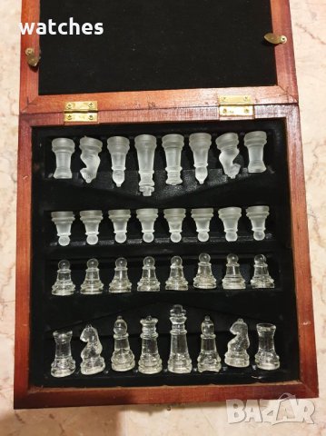  Шах стъкло в дървена кутия, снимка 10 - Шах и табла - 28017015