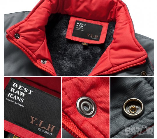 Мъжко топло зимно яке с пухена подплата и качулка, снимка 7 - Якета - 38637609