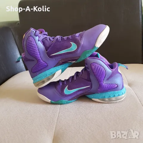 Original Rare NIKE LEBRON IX 9 Summit Lake Hornets Purple Turquoise Blue Green, снимка 6 - Маратонки - 47934740