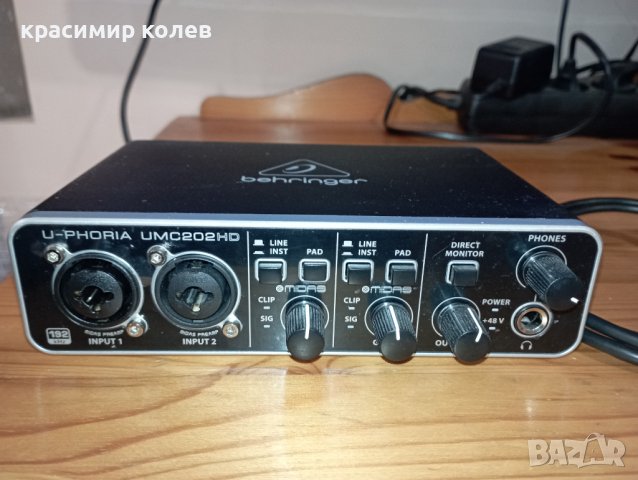 аудио интерфейс "BEHRINGER UMC 202 HD", снимка 3 - Ресийвъри, усилватели, смесителни пултове - 42897454