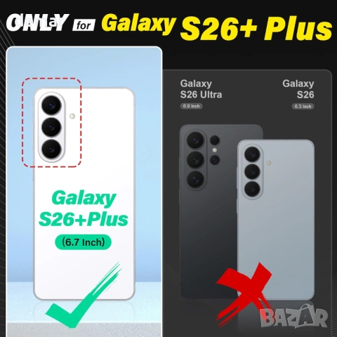 TUCCH калъф за Galaxy S26+ Plus (6.7") 2026, магнитен, подвижен 2 в 1 калъф-портфейл, черен, снимка 2 - Калъфи, кейсове - 53900651