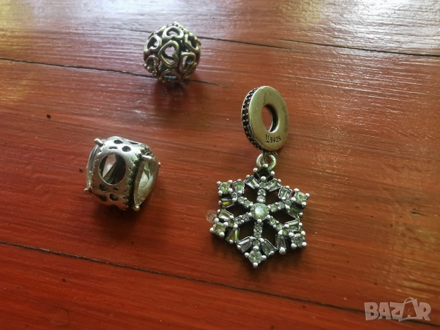 сребърна гривна Пандора PANDORA -2 БРОЯ И ВИСУЛКИ, снимка 4 - Гривни - 51626590