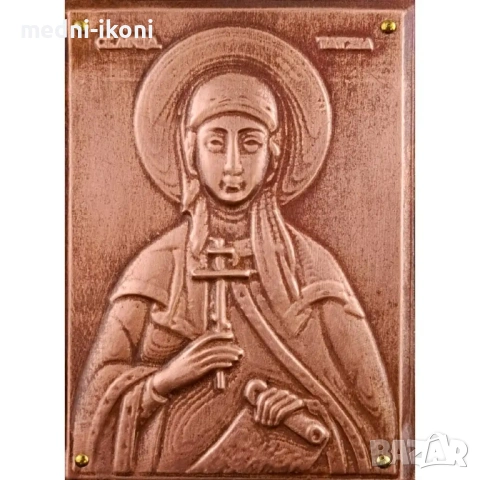 МЕДНА ИКОНА ЗА ЗАЩИТА СВЕТА ТАТЯНА, снимка 2 - Икони - 54304783