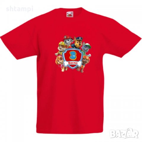 Детска тениска Пес Патрул Paw Patrol + име + възраст, снимка 2 - Детски тениски и потници - 34535327