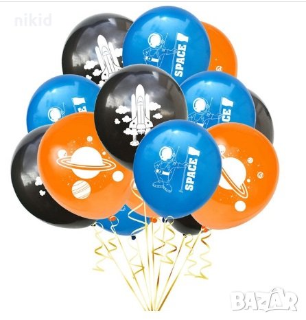 3 бр Космос Ракета Космонавт Обикновен надуваем латекс латексов балон парти