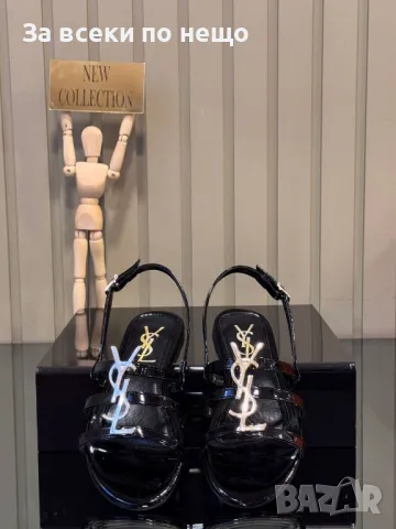 Yves Saint Laurent Дамски Черни Сандали Код E370, снимка 2 - Сандали - 50422027