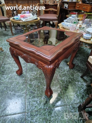 Уникална антикварна дървена английска маса Чипъндейл , снимка 8 - Маси - 52322963