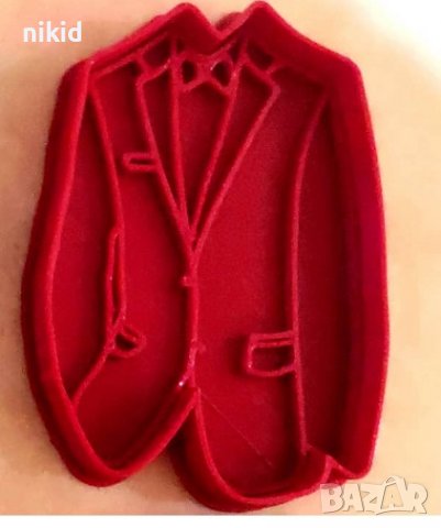 Мъжко Сако дреха мъжка костюм пластмасов резец форма фондан тесто бисквитки, снимка 1 - Форми - 37840593