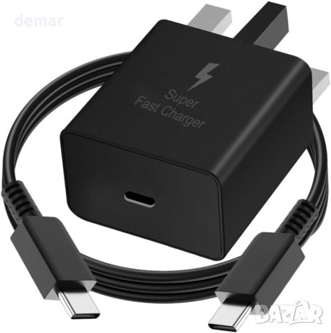 Зарядно устройство Samsung 25W за Samsung Galaxy S22 S21 S20 S10 S9 S8 25W, USB C, снимка 1