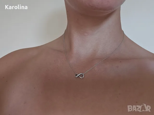 Сребърно колие "Безкрайност", снимка 3 - Колиета, медальони, синджири - 56059270