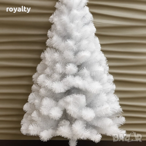 Изкуствена коледна елха в бяло – пухкав снежен ефект, снимка 3 - Декорация за дома - 52134613