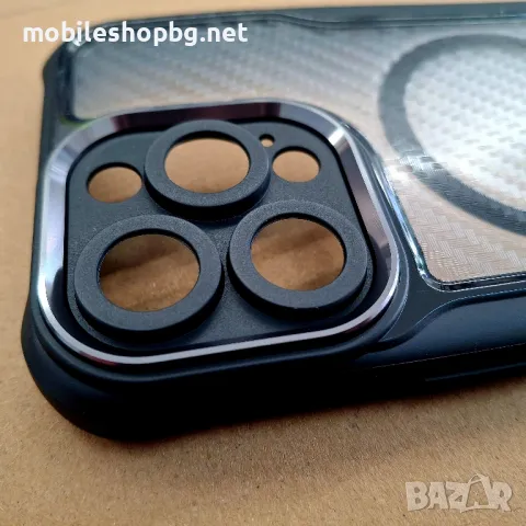 iPhone 16 Pro Max кейс MagSafe удароустойчив Carbon , снимка 3 - Калъфи, кейсове - 49902878