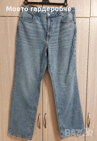 Нови дамски дънки H&M Straight Ultra High Jeans размер ХЛ, снимка 3 - Дънки - 53038110