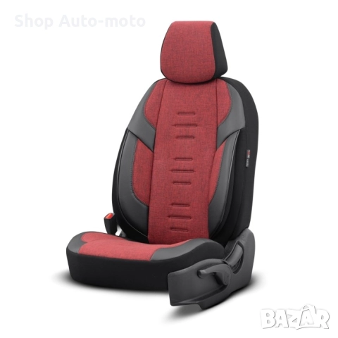 К-т Луксозна Тапицерия Automat-OTOM, Tекстил с еко кожа, THRONE Design, Червено-Черна с черен шев, снимка 2 - Аксесоари и консумативи - 52793779