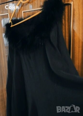 Пончо с яка от естествена кожа, снимка 4 - Палта, манта - 53067847