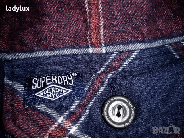 SuperDry, Оригинална Зимна Мъжка Риза, Размер М. Код 1888, снимка 7 - Ризи - 38135226