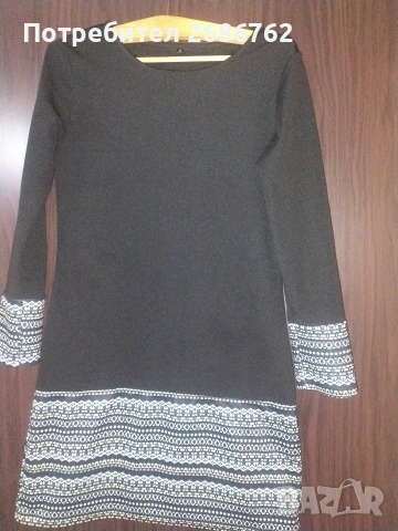 Дамска елегантна черна рокля размер S, снимка 3 - Рокли - 54166260