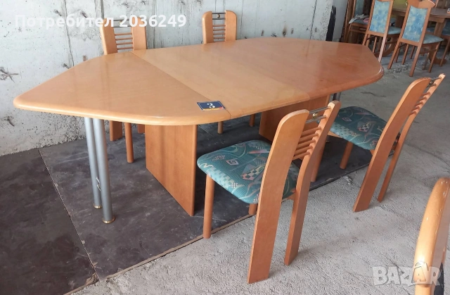 Комплект масивна разтегателна маса с 4 стола- внос