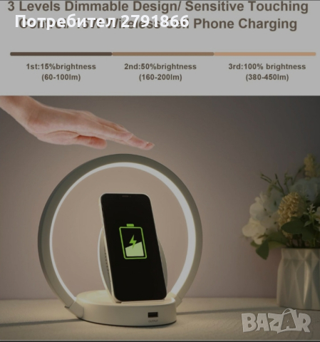 Neoglint LED нощна лампа с   функция за зареждане на IP-Hone и S-Amsung P-Hone, снимка 7 - Лед осветление - 44772950