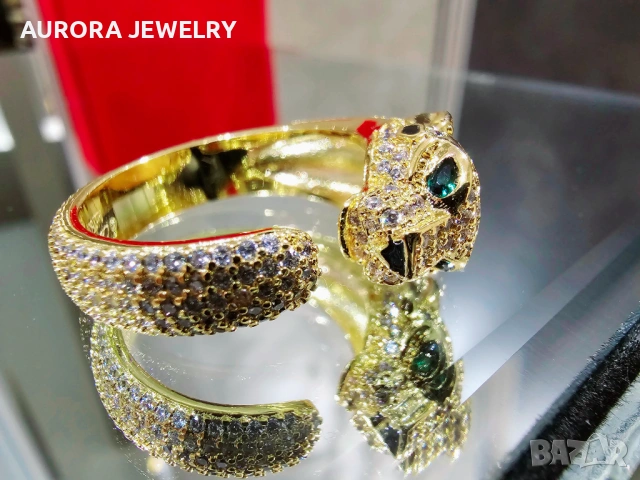 CARTIER Panthere de Cartier Gold Black Paved Diamonds Дамски Пръстен, снимка 5 - Пръстени - 53239081