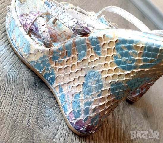 Летни сандали от естествена змийска кожа на платформа, снимка 1 - Сандали - 30220905