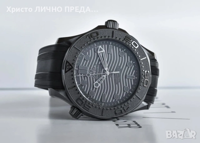 Януари промоция! Мъжки механичен часовник Omega Seamaster Diver 300M Black Black