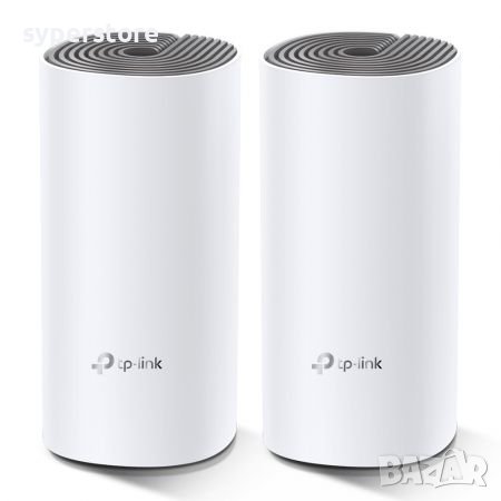 Удължител на интернет обхват TP-Link Deco E4 AC1200 2-pack Mesh Wi-Fi система за целия дом или офис, снимка 1 - Рутери - 38366045