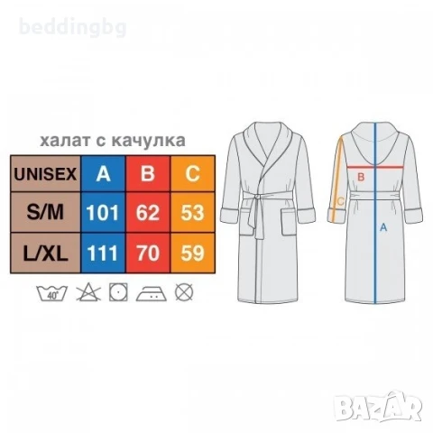 #Халат за баня ВЕНЕЦИЯ 100% памук, снимка 4 - Хавлиени кърпи - 51314031