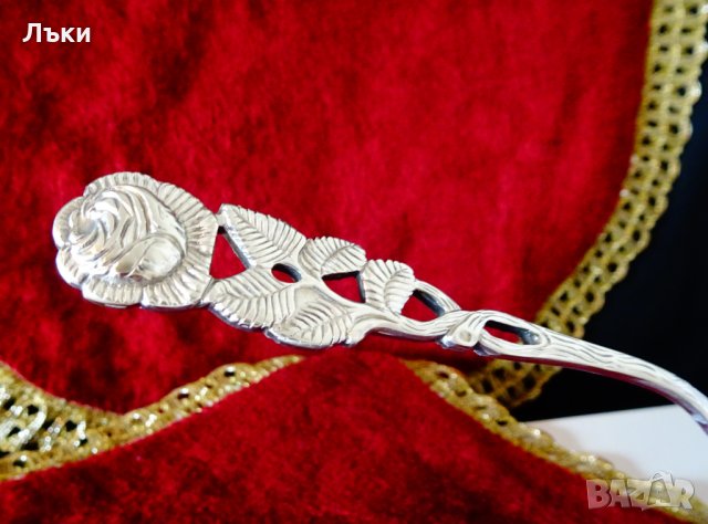 Посребрена шпатула Antiko,рози,барок. , снимка 3 - Прибори за хранене, готвене и сервиране - 35350199