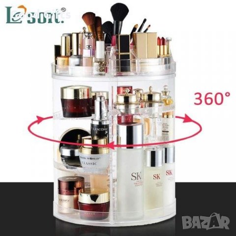 Органайзер за гримове и козметика въртящ 360 градуса , Прозрачен, снимка 2 - Други - 35491180