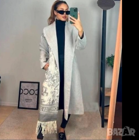 елегантно  дълго палто, вдъхновено от стила на Christian Dior размер М 
