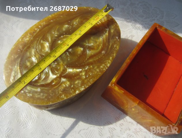 Кутии  кутия каталин, цвят кехлибар и свещник, снимка 11 - Други ценни предмети - 32156986