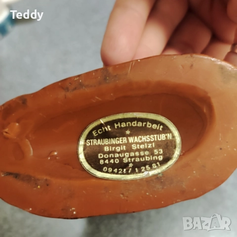 Винтидж восъчна фигурка "Музиканти", ръчно изработена, Германия, снимка 4 - Колекции - 52297927