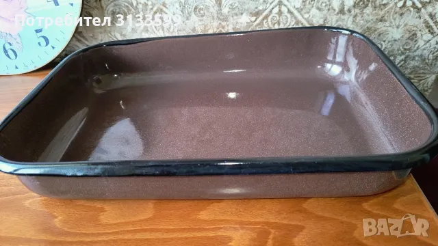 Голяма емайлирана правоъгълна тава, снимка 1