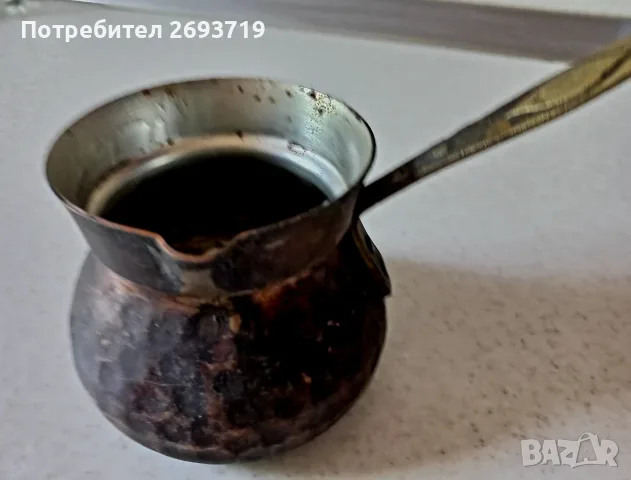 Старо медно джезве, снимка 2 - Колекции - 55888330