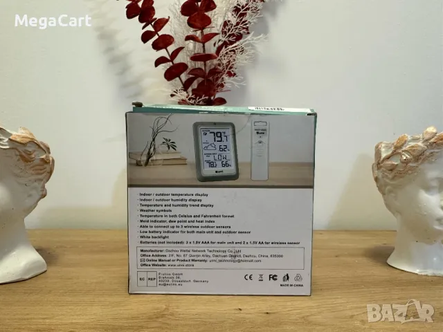 Метеостанция за вътрешно и външно измерване на температура и влажност, снимка 2 - Друга електроника - 49857511