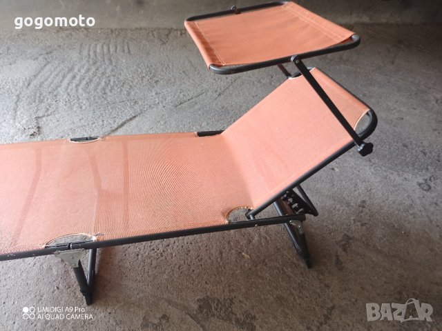 шезлонг със СЕННИК, Сгъваемо легло креват шезлонг алуминиево, походно, туристическо олекотено, снимка 3 - Къмпинг мебели - 42854099
