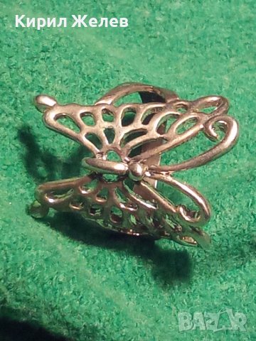 ФИГУРАЛЕН АЖУРЕН СРЕБЪРЕН АРТ ПРЪСТЕН - ПЕПЕРУДА ОКСИДИРАНО СРЕБРО 925 МАЙСТОРСКА ИЗРАБОТКА 28818, снимка 2 - Пръстени - 37252482