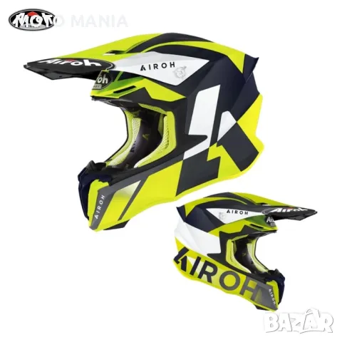 Мотокрос каска Airoh Twist 2.0 LIFT YELLOW/BLUE MATT, снимка 2 - Спортна екипировка - 49187806