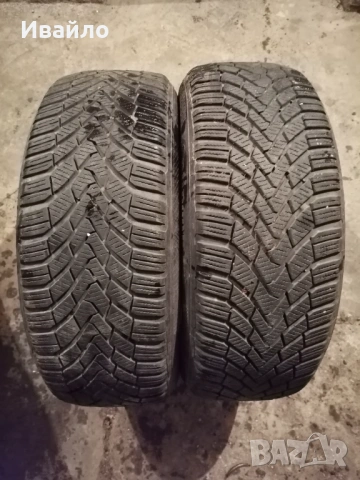 Продавам 2 броя зимни гуми 205.55.16 на 1 сезон дот 2019 Контентал 