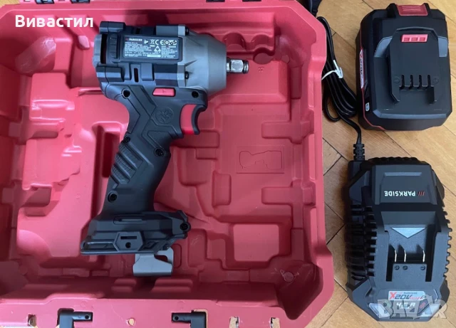 Гайковерт черен Parkside Performance 20V 600Nm с регулиране силата за завиване и отвиване нов от Гер, снимка 3 - Други инструменти - 51333157