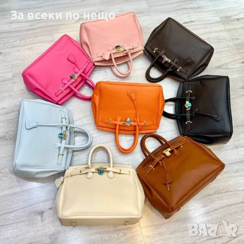 Hermes Birkin Луксозна Кожена Дамска Чанта С Златисти Детайли И Катинар - Различни Цветове Код E262