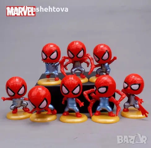 8 броя Спайдърмен пластмасови фигурки за декорация на торта игра, снимка 2 - Други - 48244285