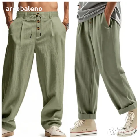 Мъжки ленен ежедневен панталон, 8цвята , снимка 12 - Панталони - 50499948