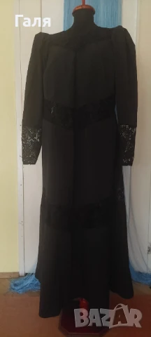 Черна, дълга, елегантна рокля с дантела за повод, снимка 13 - Рокли - 51406594