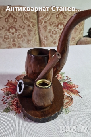 🌟🍂 Декоративен винтидж комплект с дървени лули 🍂🌟, снимка 10 - Лули - 52713948