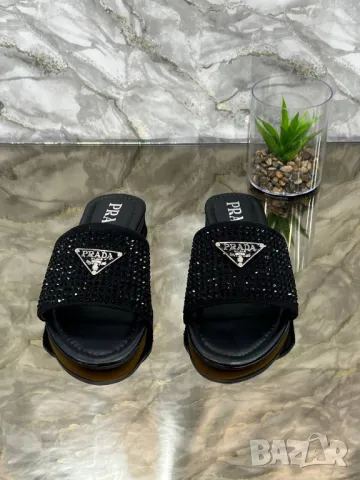 чехли с камъни prada milano, снимка 8 - Чехли - 50405347