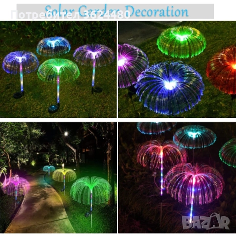 Соларна LED лампа за градина с дизайн на медуза 4469, снимка 2 - Соларни лампи - 52567531