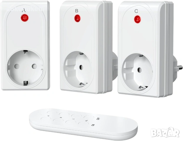 Комплект безжични контакти с дистанционно – 3+1, 2000W