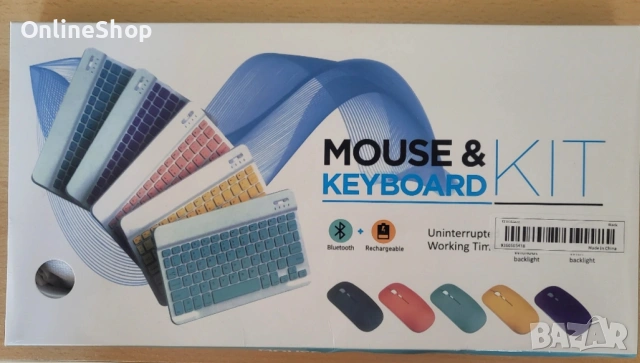 ПРОМО!!! Комплект Bluetooth безшумна клавиатура и мишка – ултратънки, снимка 6 - Клавиатури и мишки - 54082769
